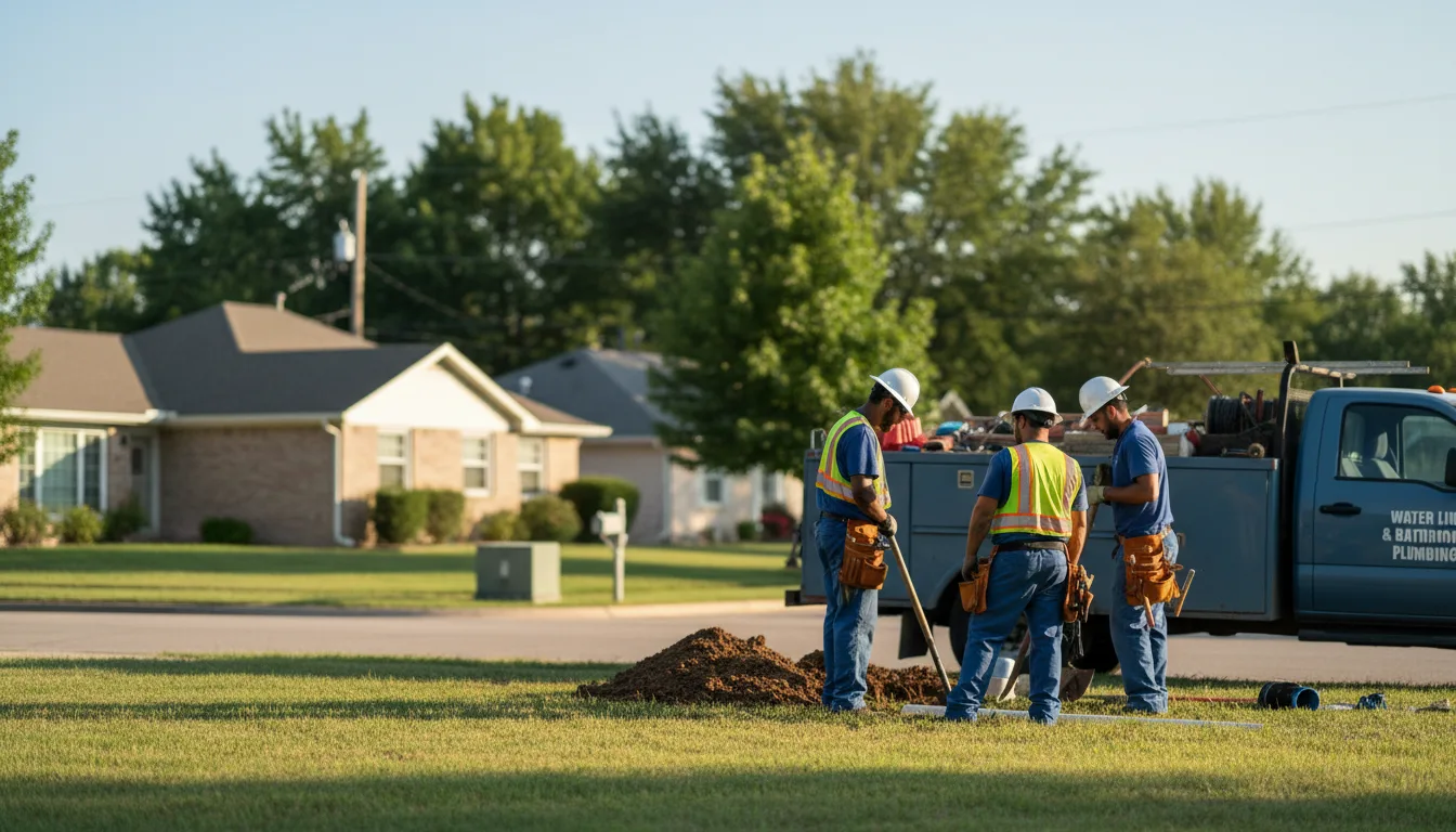 Residential water line and bathroom plumbing service in Louisburg, KS